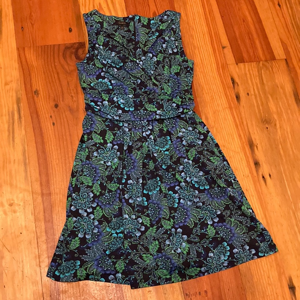 Talbots Blue purple flowers dress Sz 10